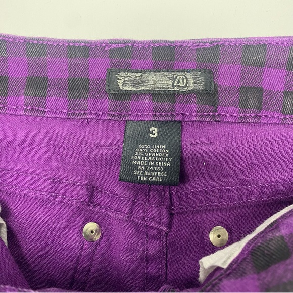 ZD | Women's Purple Checkered pants/jeans Size 3 - Picture 9 of 10
